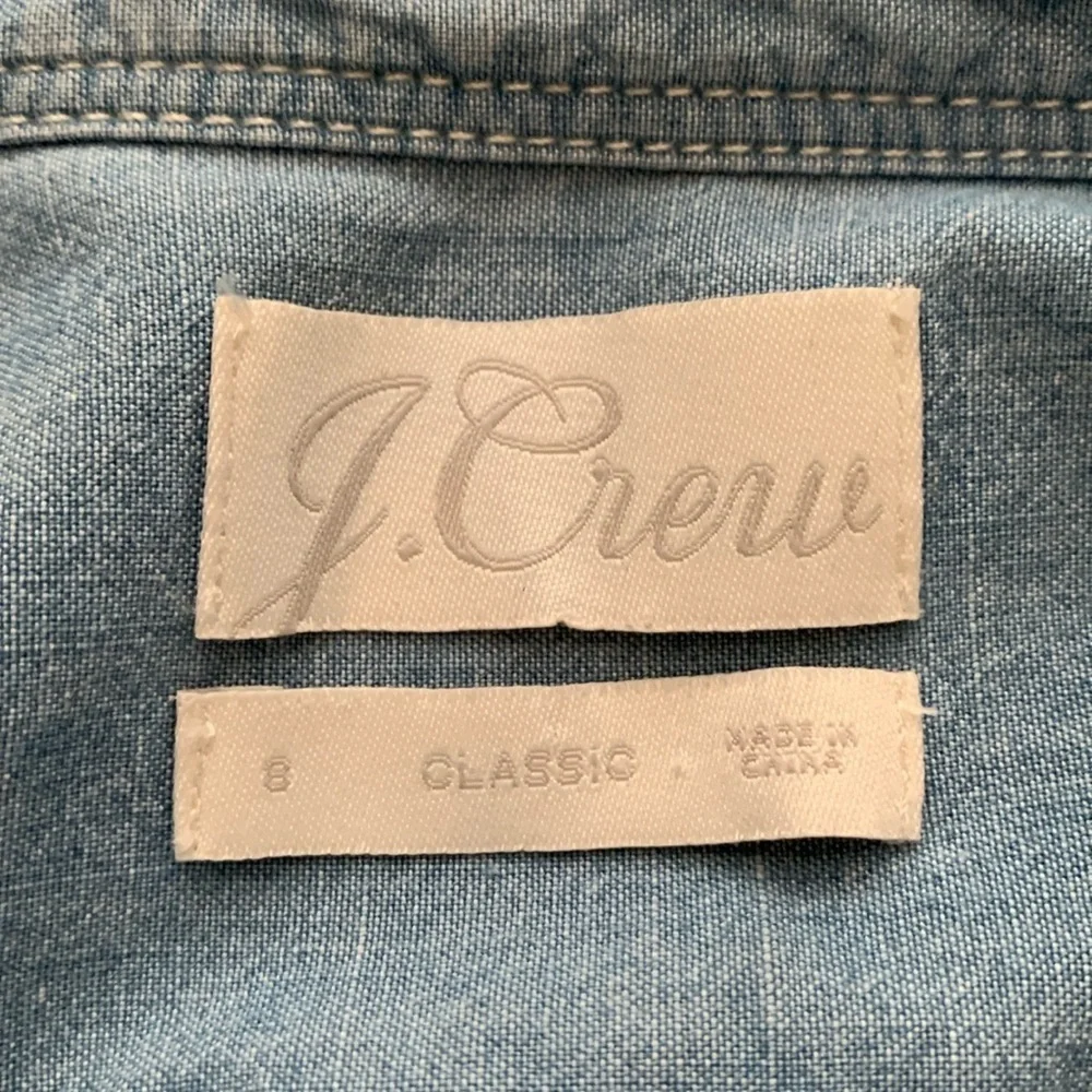 J. Crew Classic Faded Chambray Popover Ladies Size 8